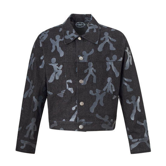 Garments Full Print Denim Jacket - Poplab
