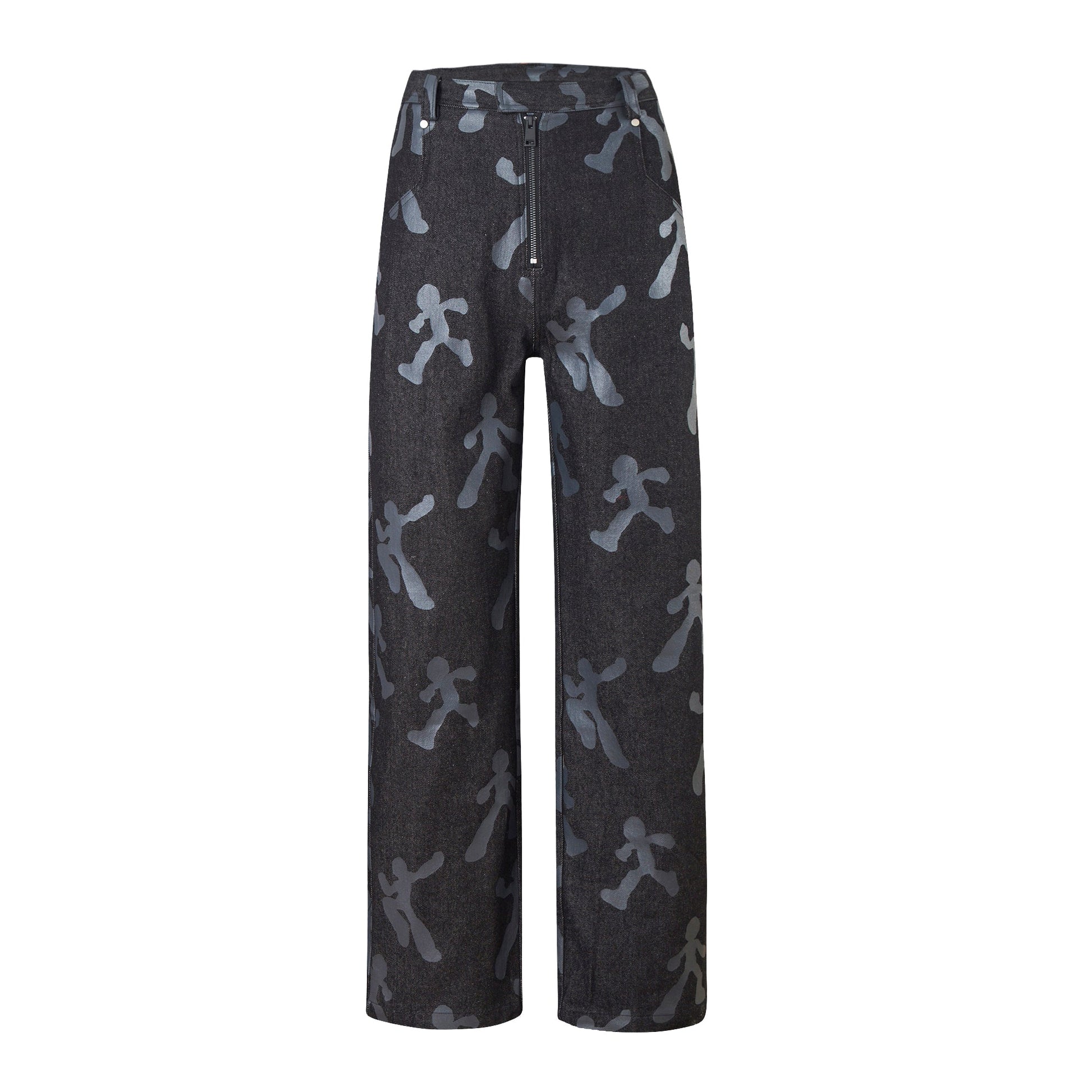 Garments Full Print Denim Pants - Poplab